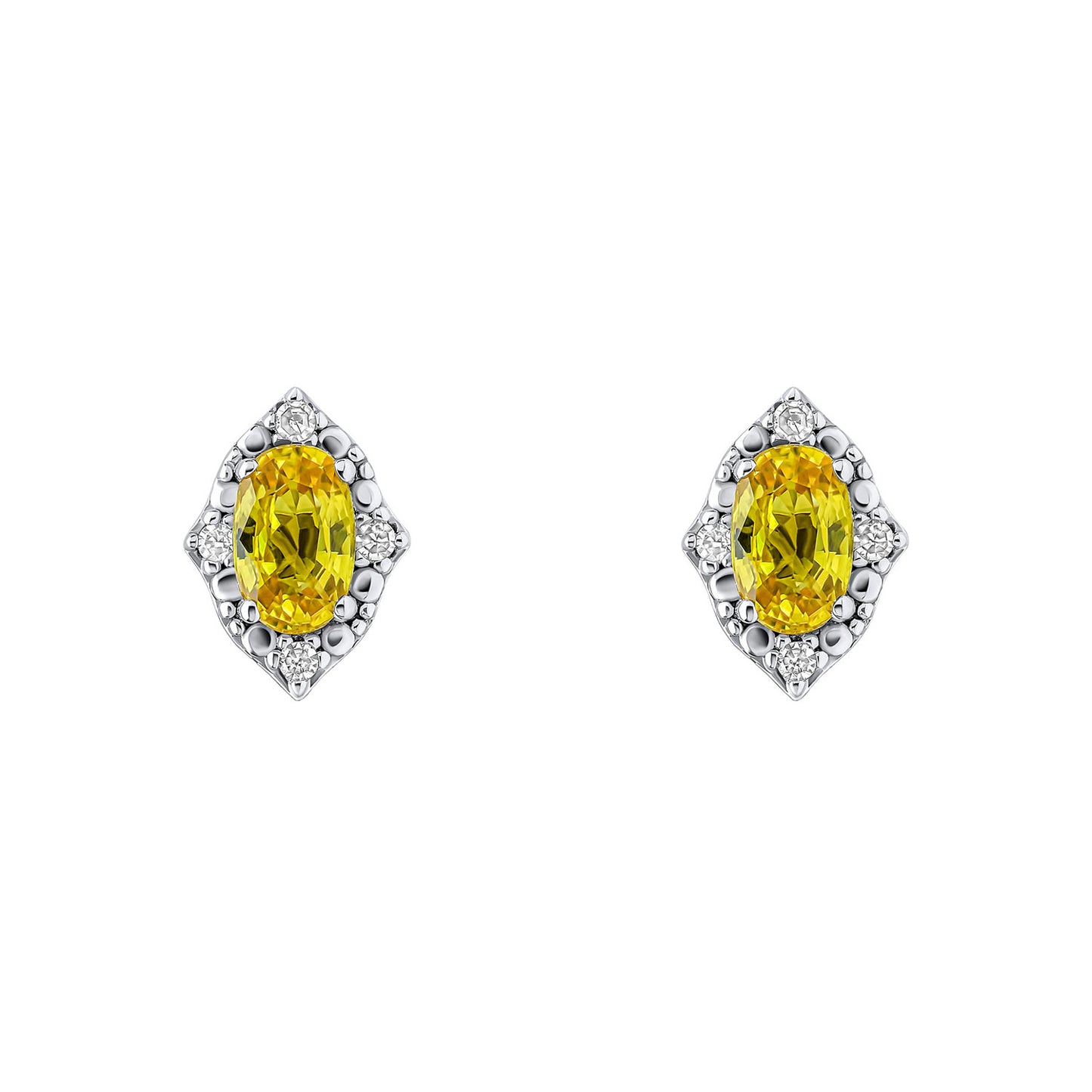 9ct White Gold Sapphire And Diamond Earrings