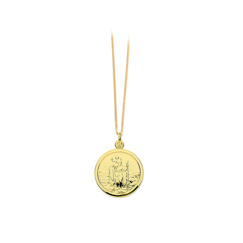 9ct Yellow Gold Medium St Christopher Pendant