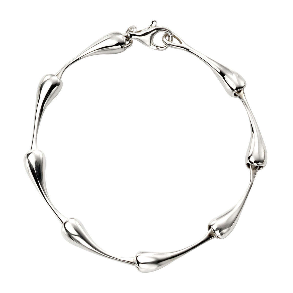 Sterling Silver Tear Drop Link Bracelet