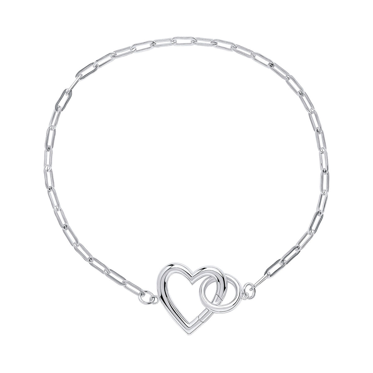 Sterling Silver heart Loop Bracelet
