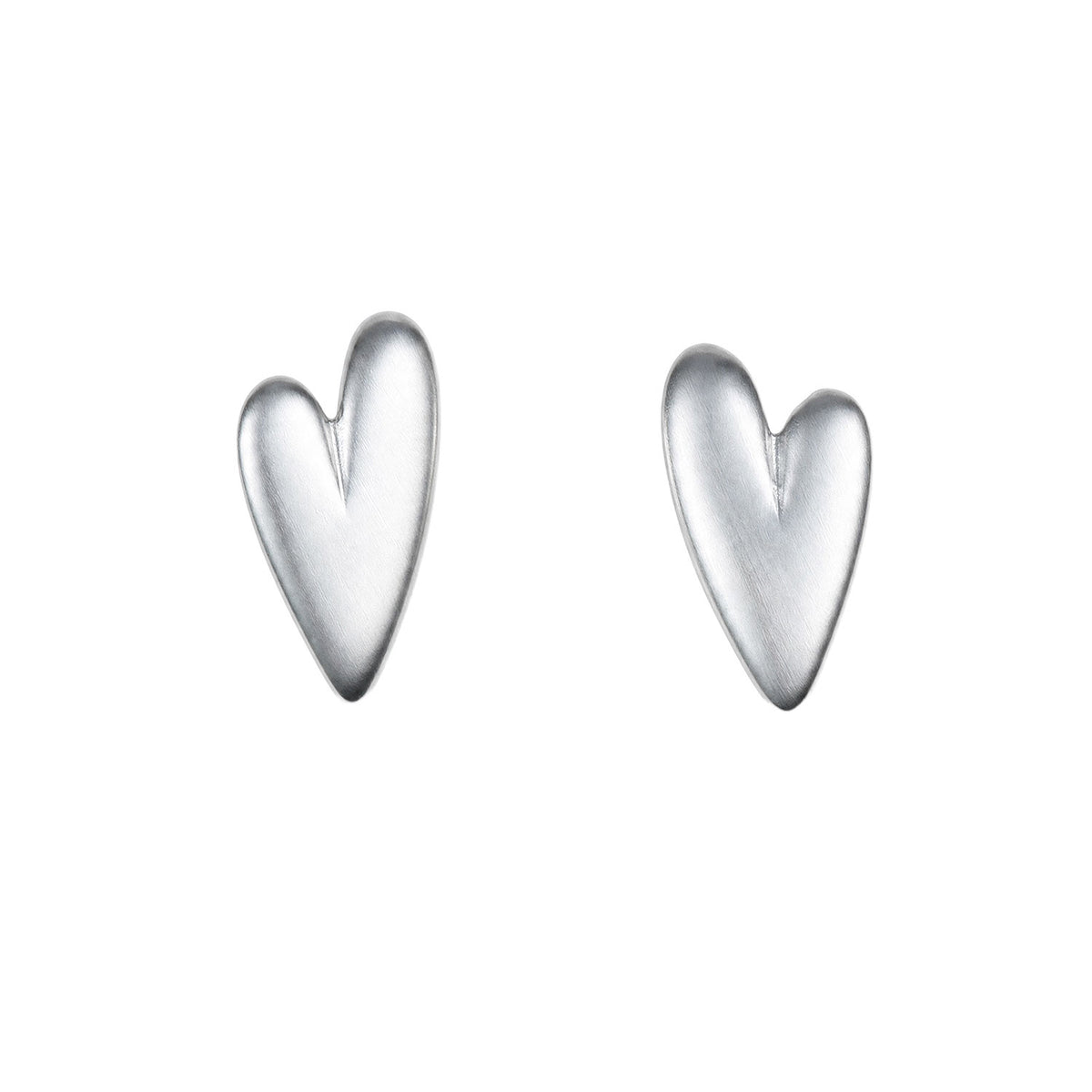 Sterling Silver Elongated Heart Earrings
