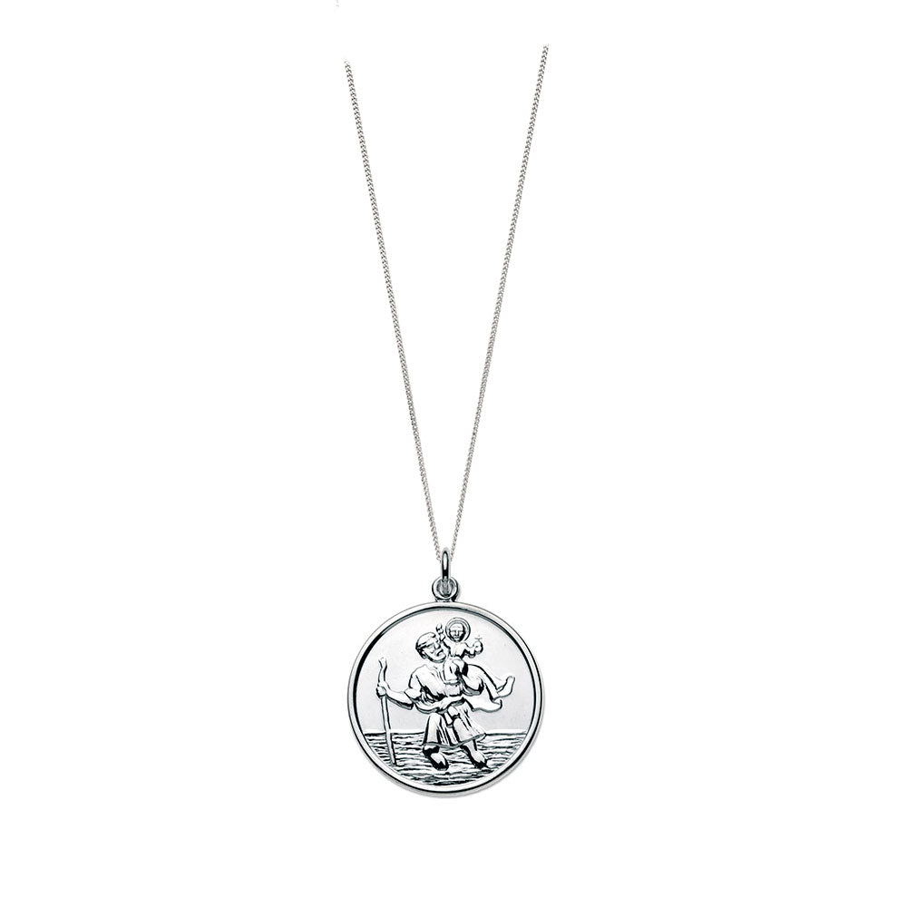 Sterling Silver Large St Christopher Pendant