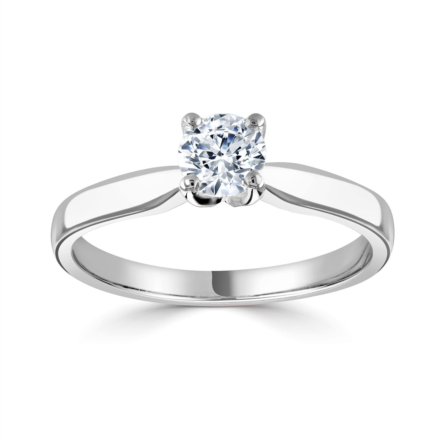 Platinum Solitaire Four Claw Diamond Set Engagement