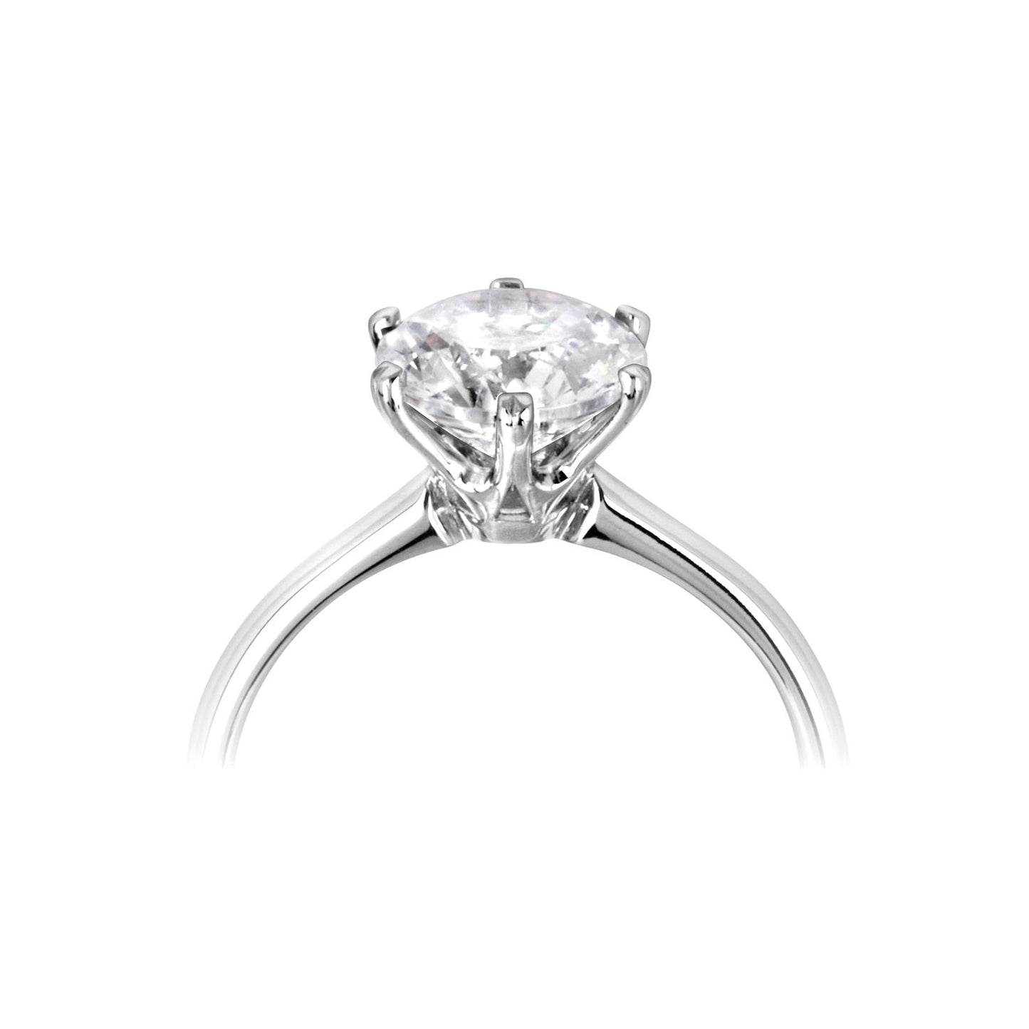 Platinum Classic Six Claw Solitaire Diamond Ring
