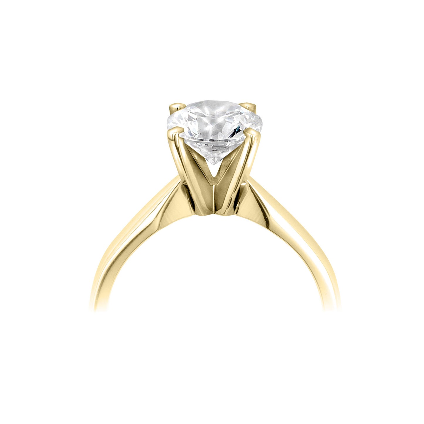 18ct Yellow Gold Solitaire Four Claw Diamond Set Engagement