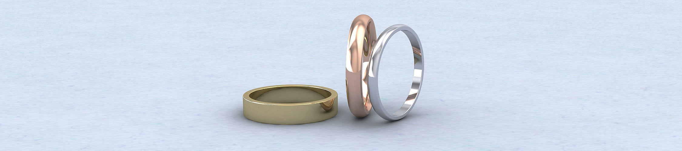 2 3 & 4 mm ladies plain wedding rings in different profiles