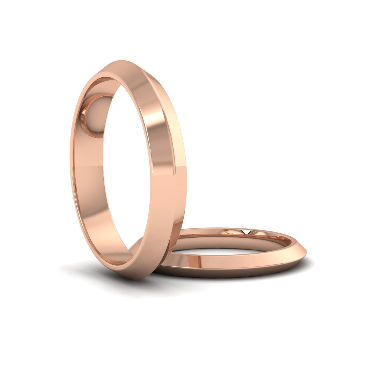 Knife Edge Shape 9ct Rose Gold 4mm Wedding Ring