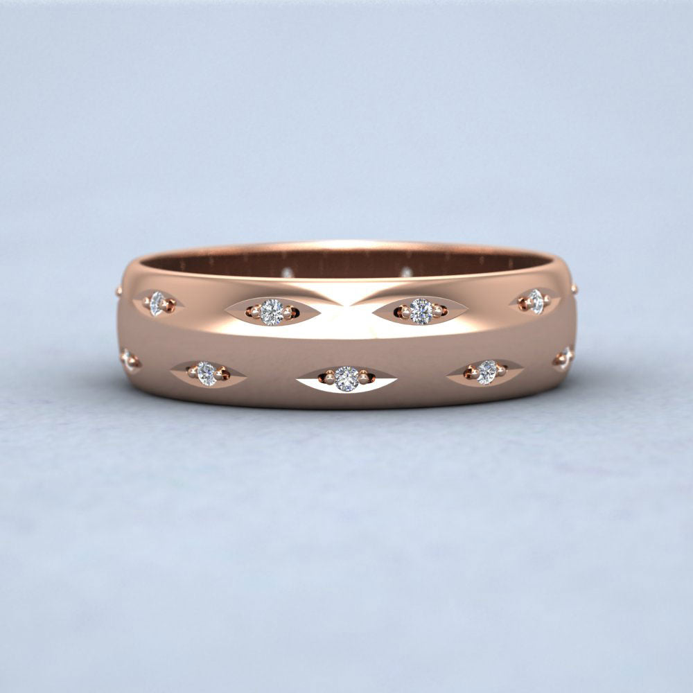 Twenty Diamond Set 9ct Rose Gold 5mm Wedding Ring
