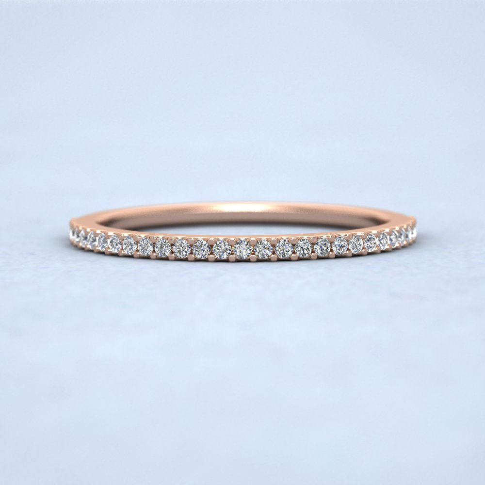 Round Claw 0.13ct Half Diamond Set 18ct Rose Gold 1.5mm Ring