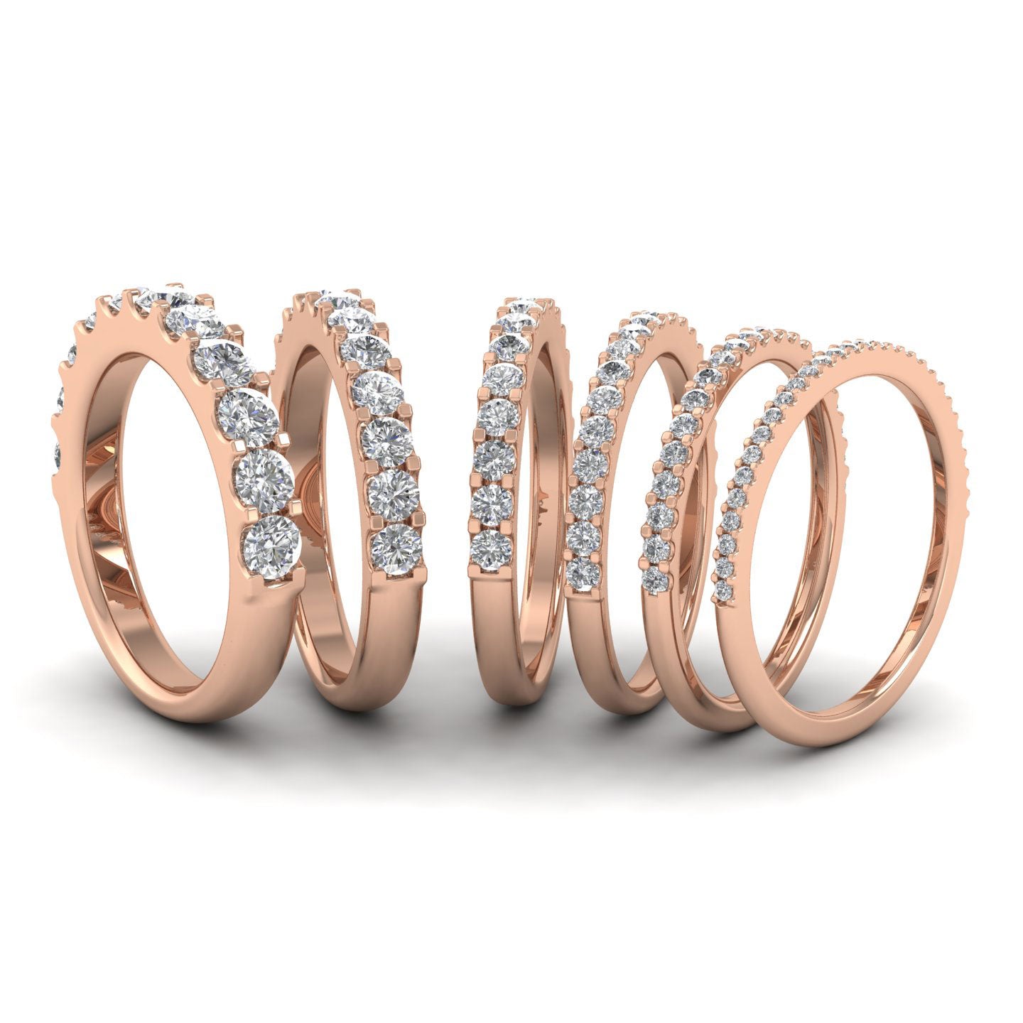Round Claw 1.00ct Half Diamond Set 9ct Rose Gold 3.5mm Ring