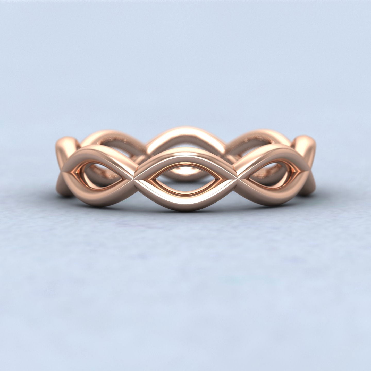 Double Twist 18ct Rose Gold 4mm Wedding Ring