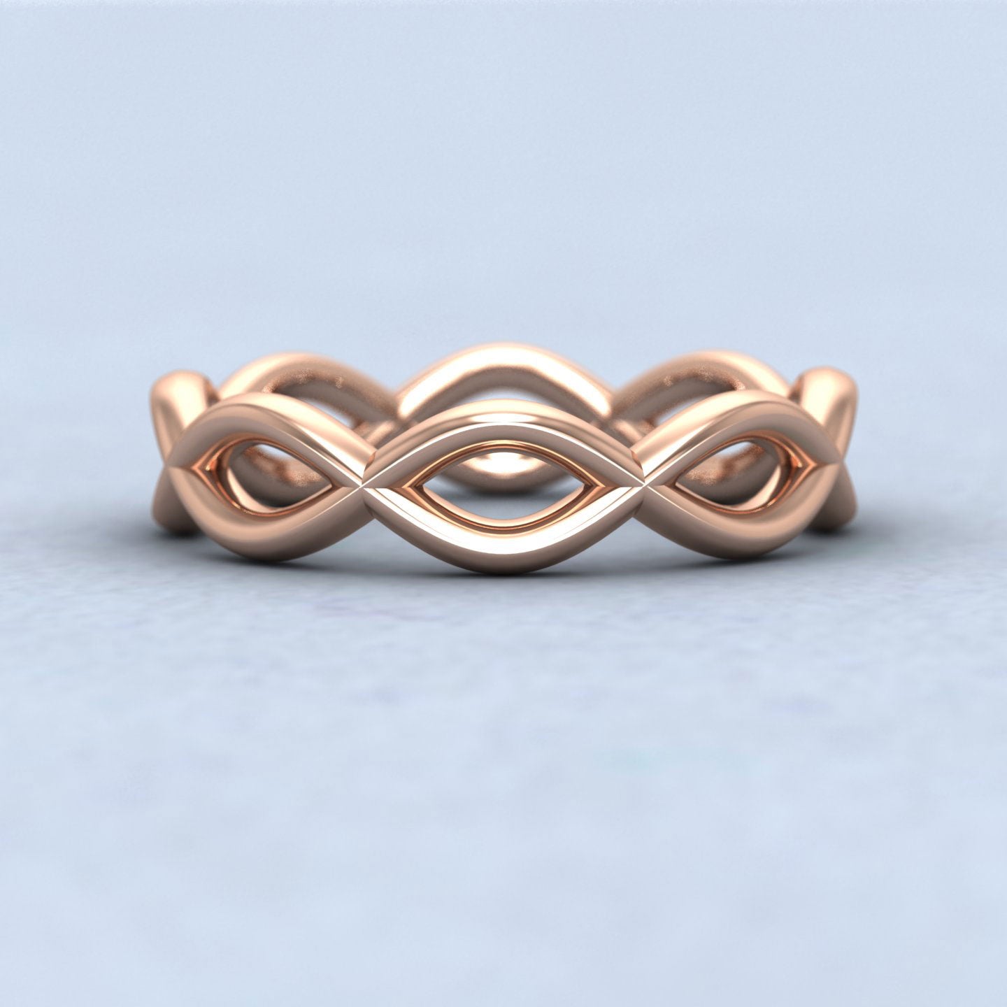 Double Twist 9ct Rose Gold 4mm Wedding Ring