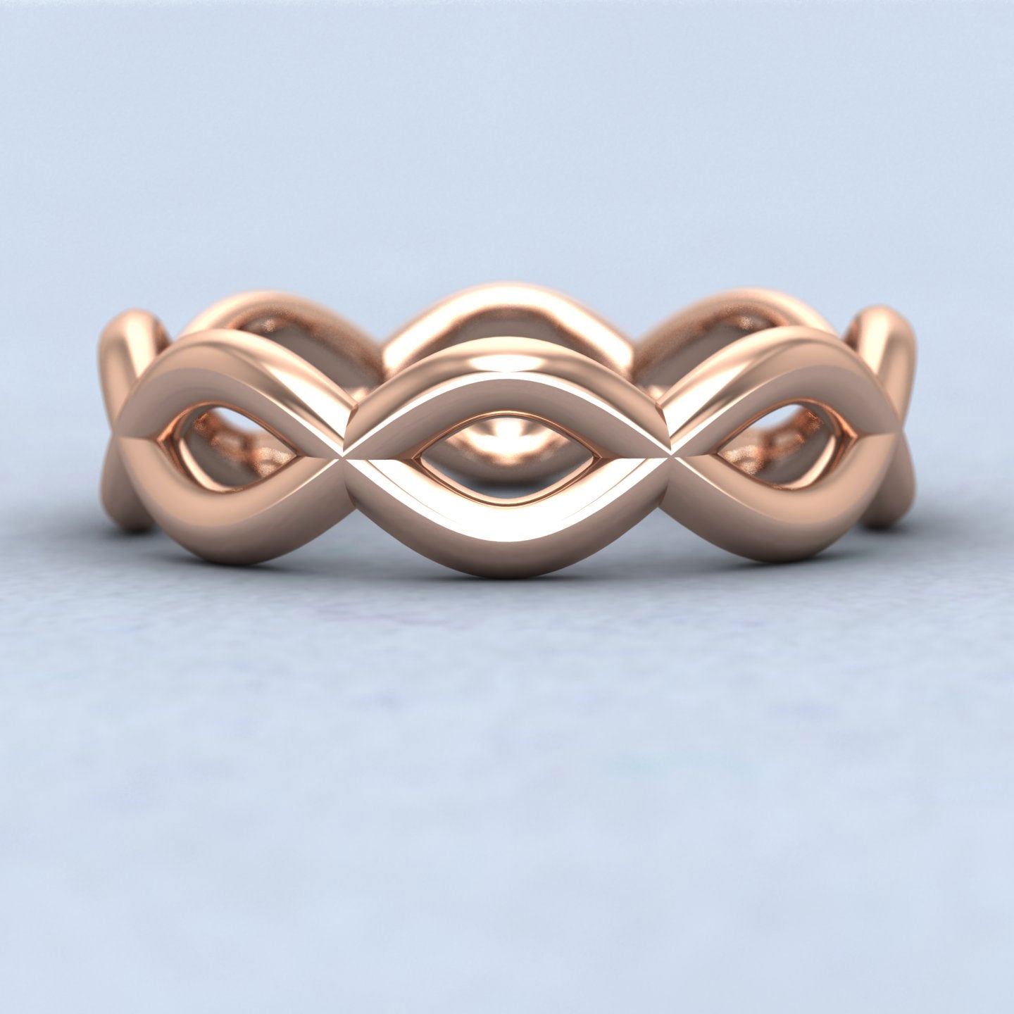 Double Twist 9ct Rose Gold 6mm Wedding Ring