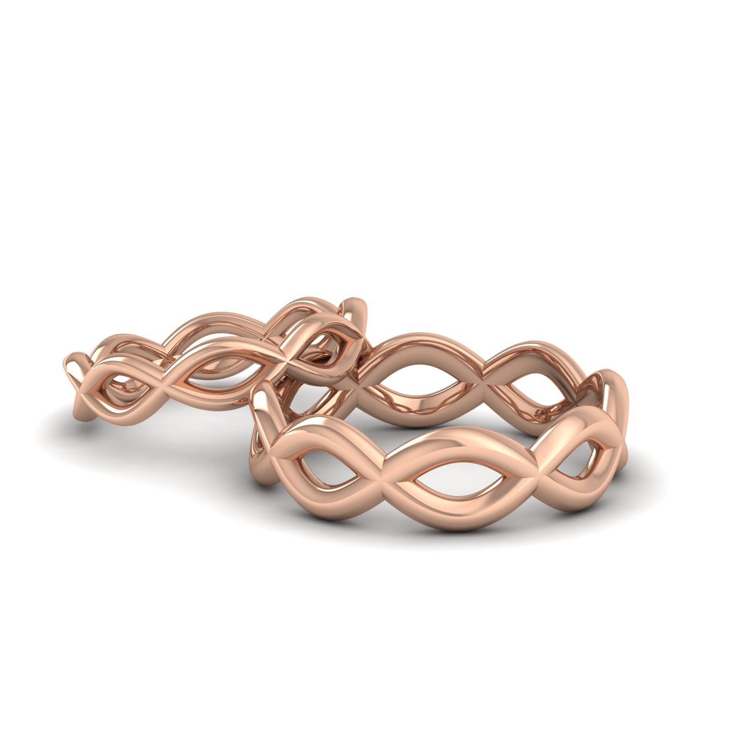 Double Twist 18ct Rose Gold 4mm Wedding Ring
