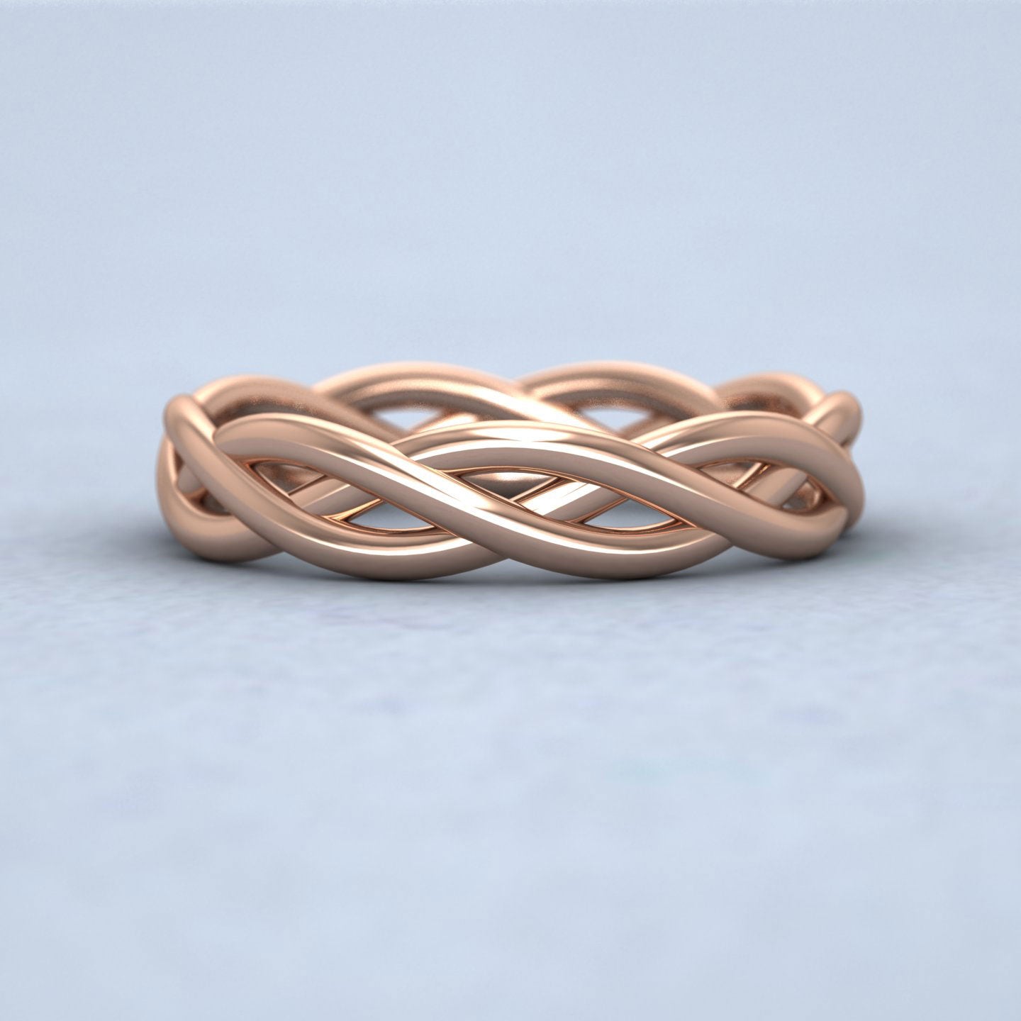 Triple Weave 9ct Rose Gold 4mm Wedding Ring