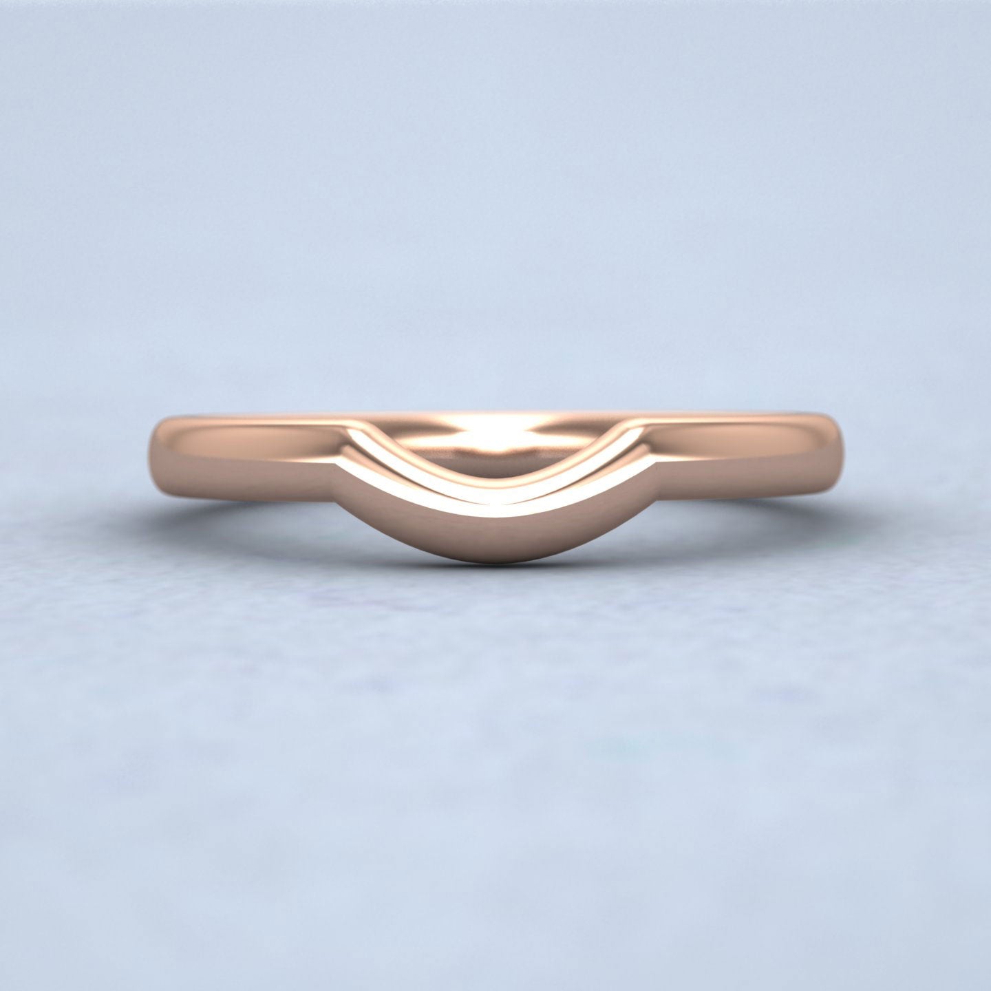 Curved To Fit Wedding Ring In 18ct Rose Gold 2.25mm Wide
