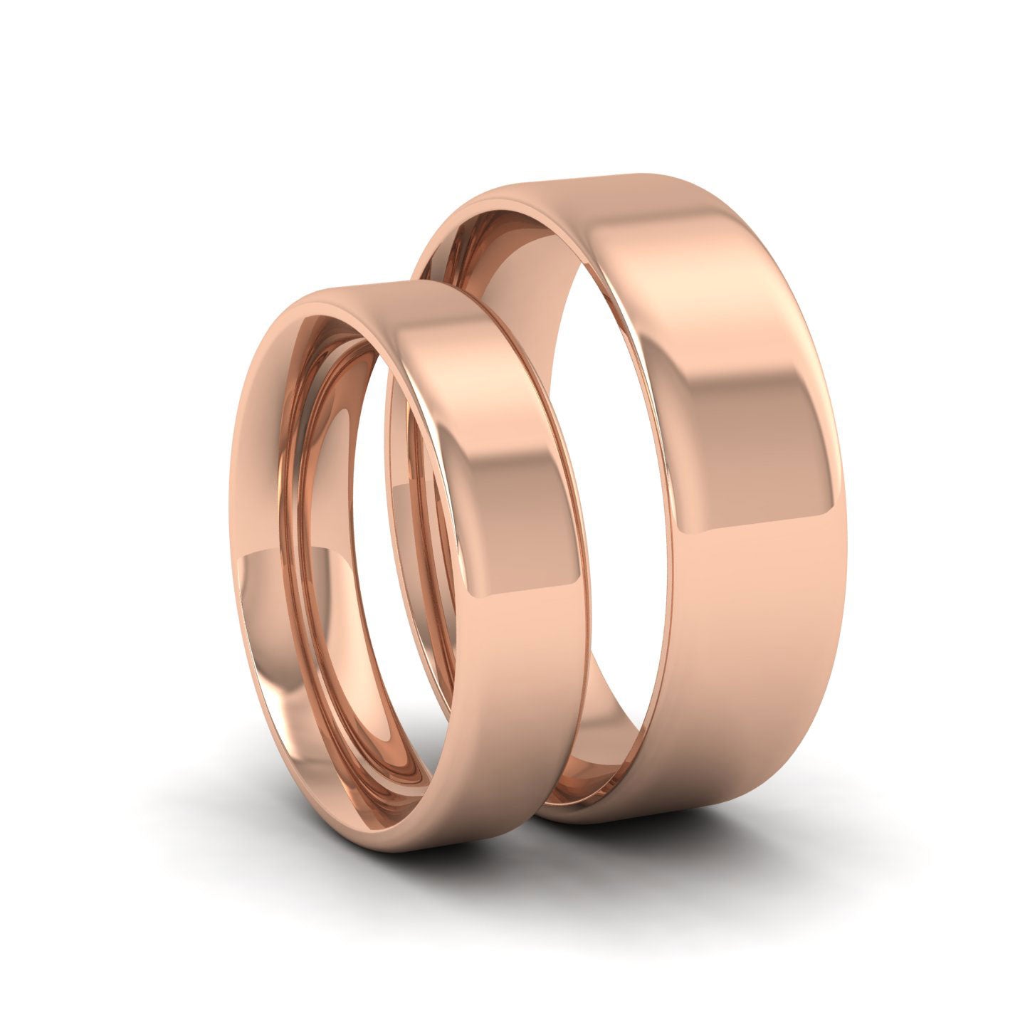 Rounded Edge 18ct Rose Gold 7mm Wedding Ring