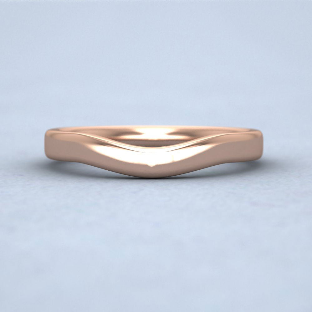 Shaped 9ct Rose Gold 2.5mm Wedding Ring