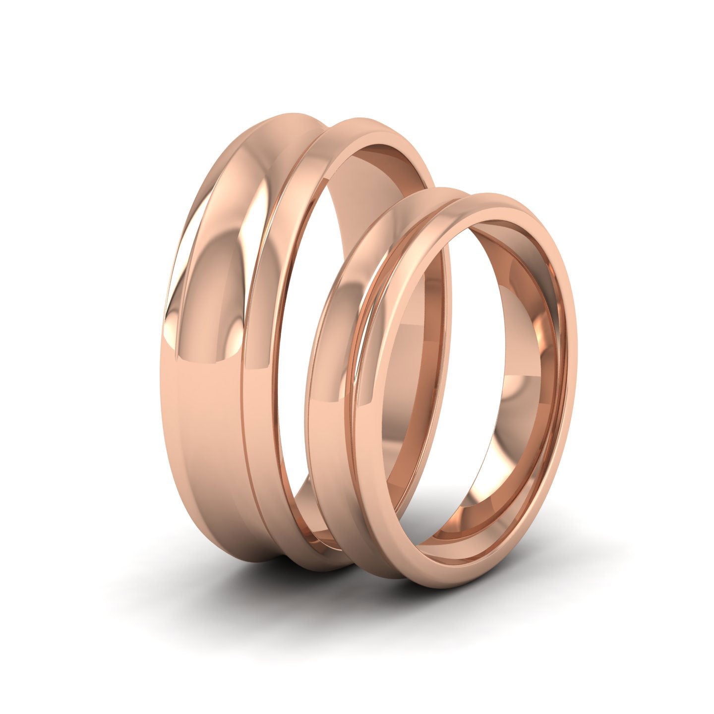 Concave 9ct Rose Gold 4mm Wedding Ring