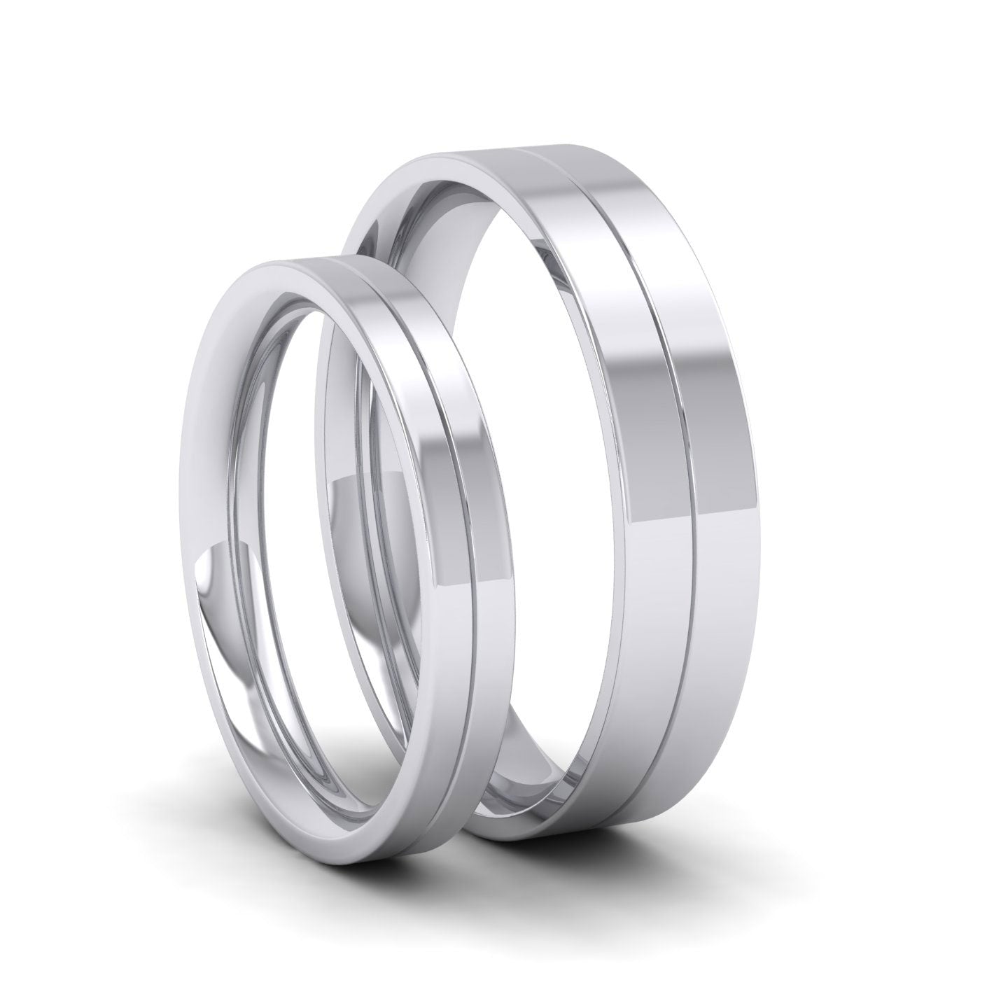 Sterling Silver 5mm Wedding Ring With Line L