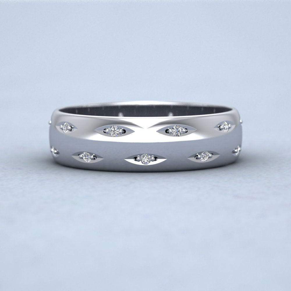 Twenty Diamond Set 950 Platinum 5mm Wedding Ring