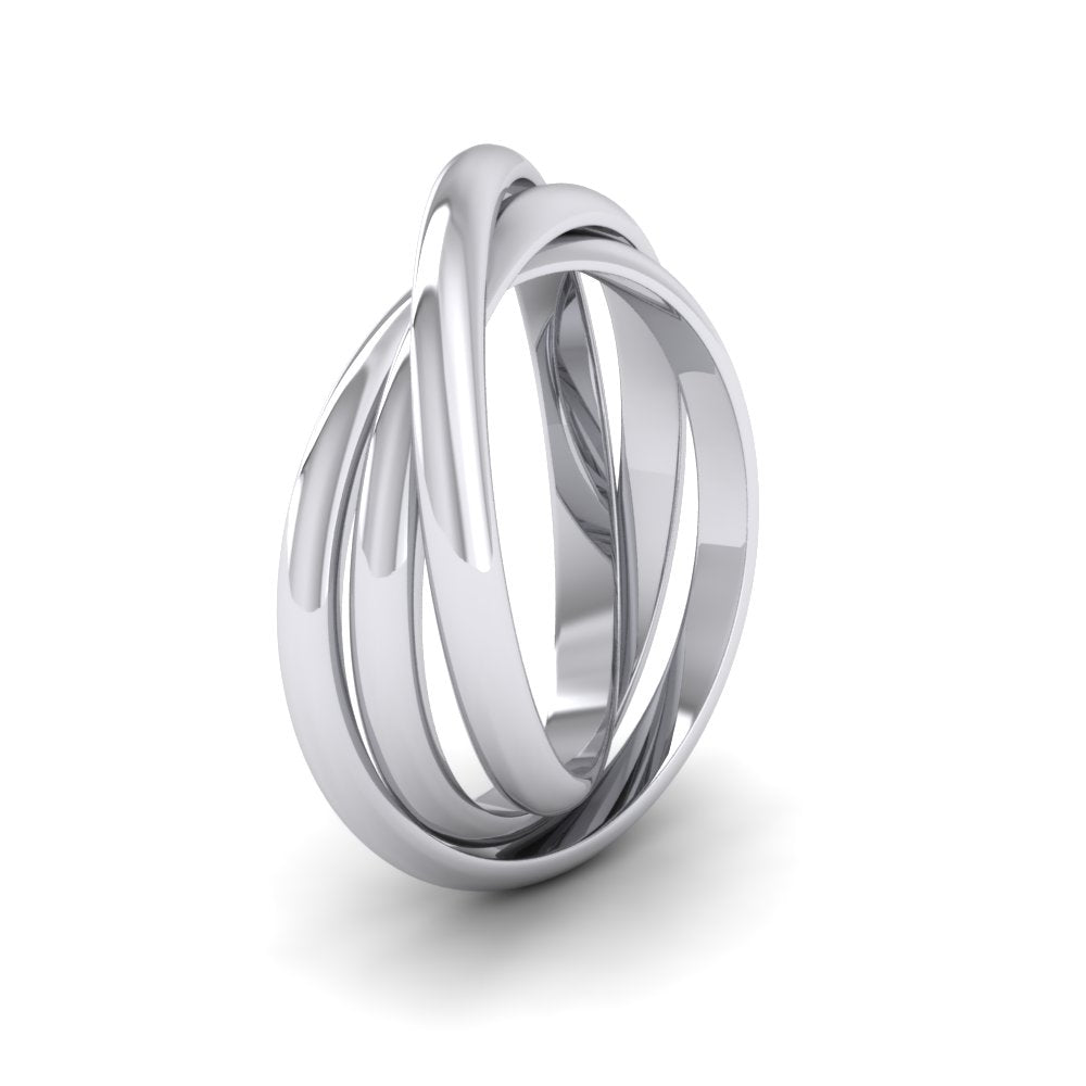 Three 2mm Interlocking Wedding Rings In 500 Palladium
