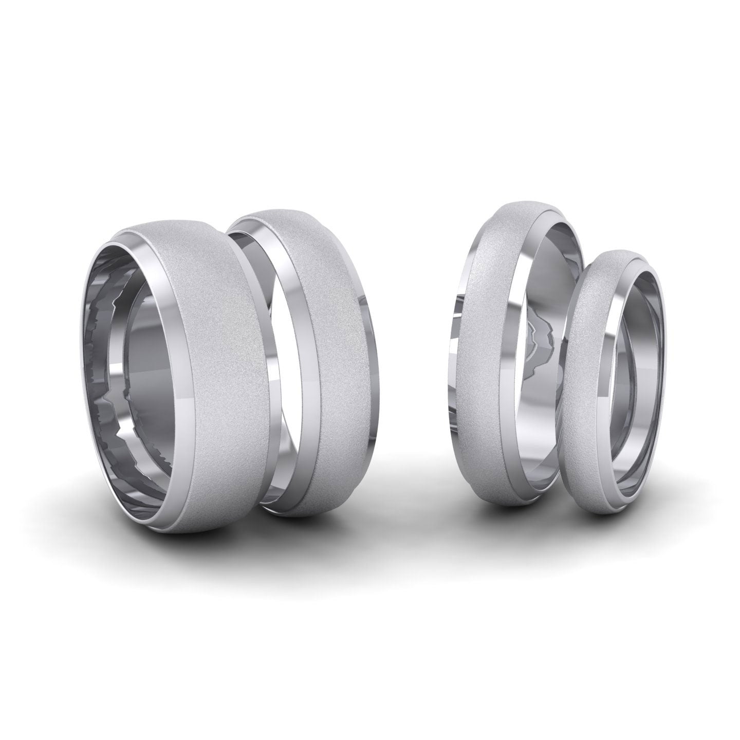 Flat Edge Patterned And Matt Finish 950 Platinum 6mm Wedding Ring