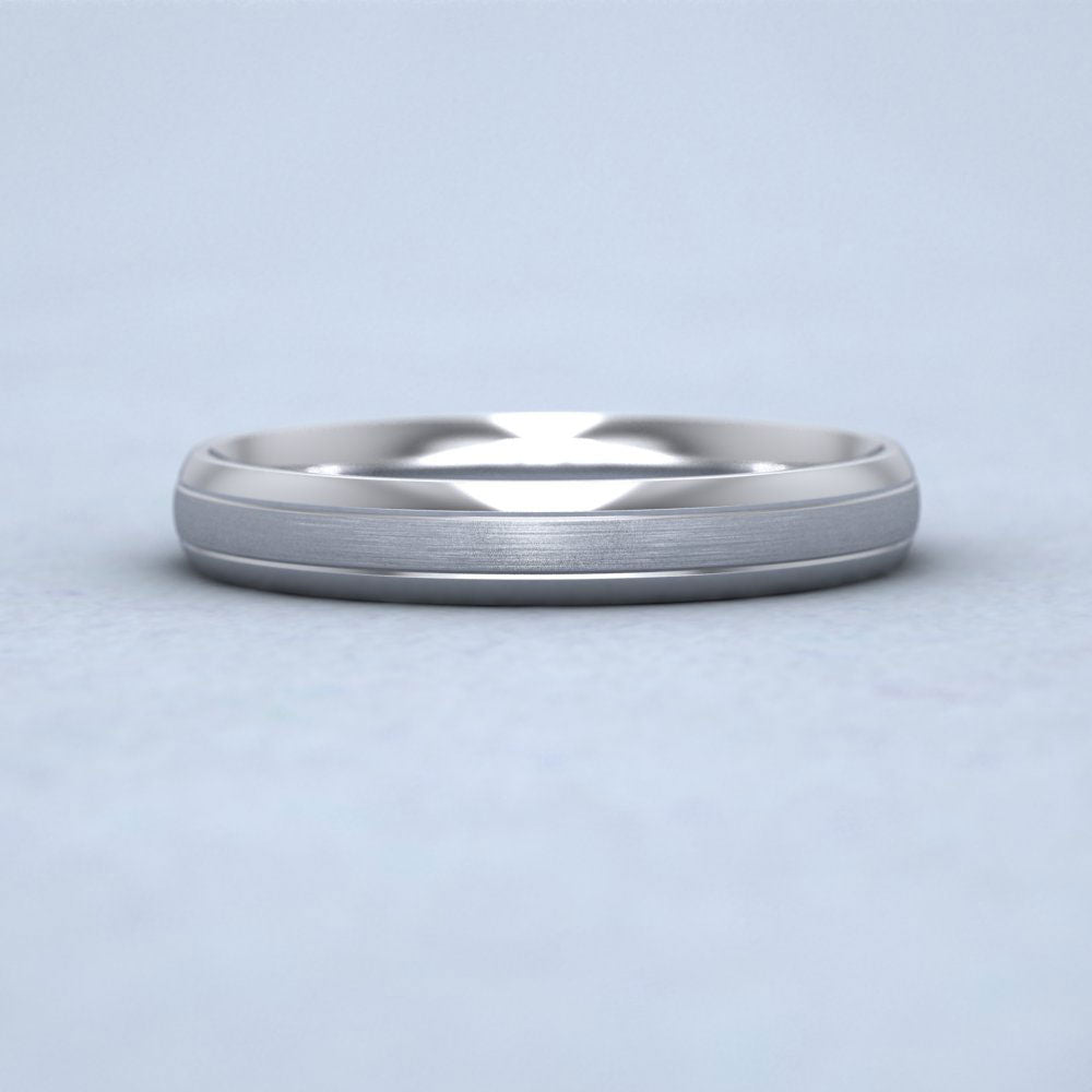 Line Shiny And Matt Finish 500 Palladium 3mm Wedding Ring