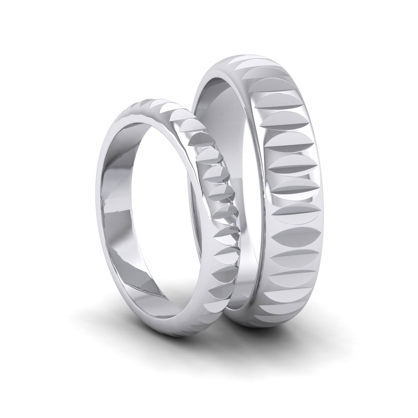 Cut Leaf Across Pattern 500 Palladium 3mm Wedding Ring