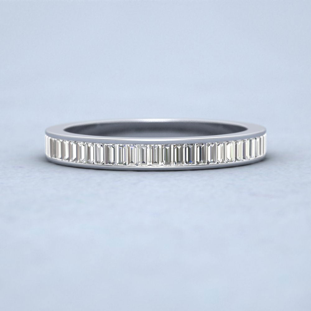 Half Set Baguette Channel Set Diamond (0.6ct) Ring In 18ct White Gold. 2.75mm Wide