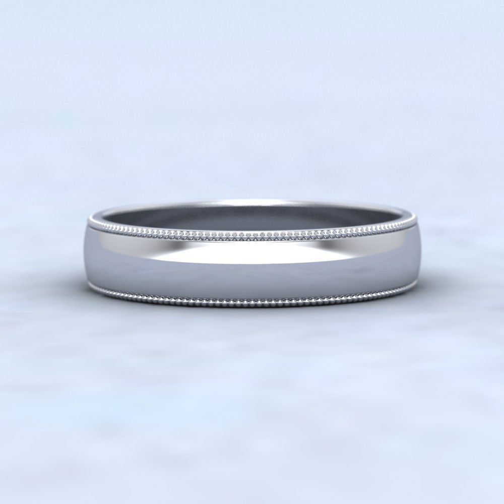 Millgrained Edge 950 Palladium 4mm Wedding Ring L