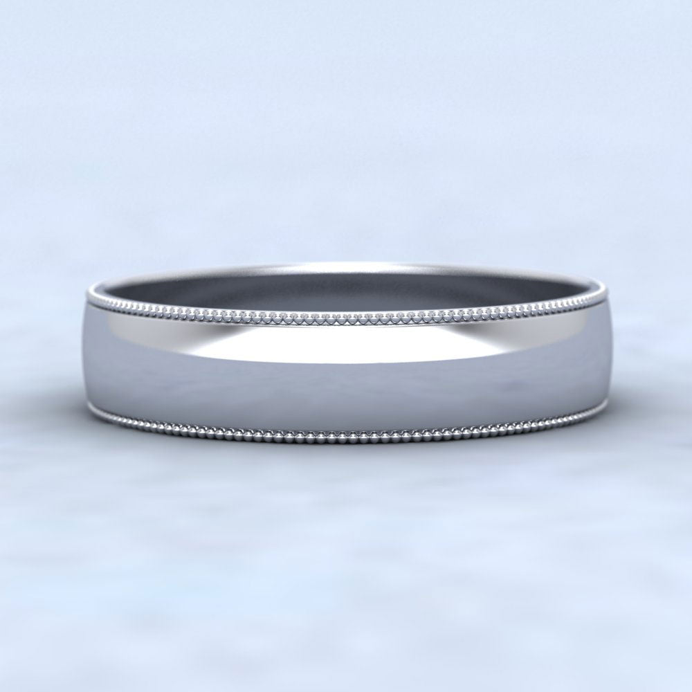 Millgrained Edge 950 Platinum 5mm Wedding Ring