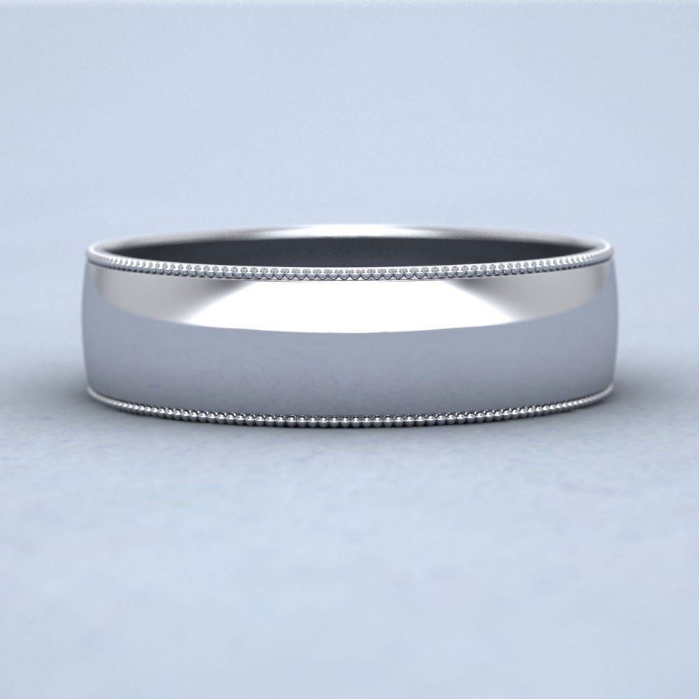 Millgrained Edge 950 Platinum 6mm Wedding Ring