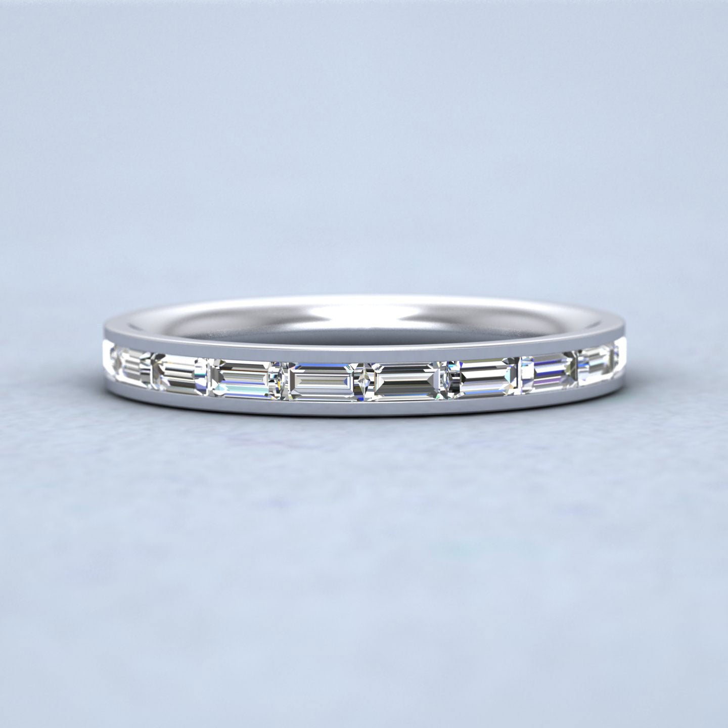 Channel Set Baguette Diamond 950 Platinum 2.5mm Ring