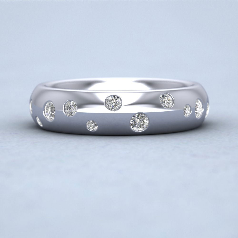 Scatter Diamond Set 14ct White Gold 5mm Wedding Ring