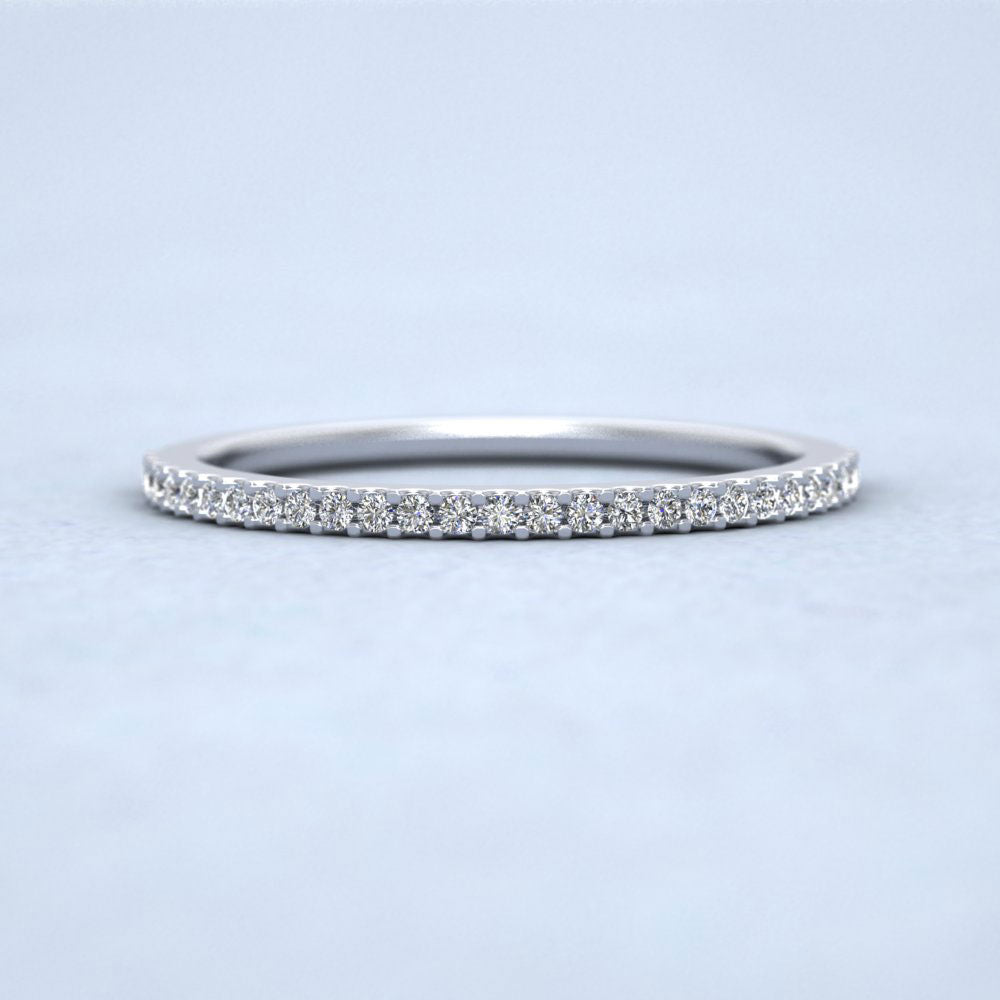 Round Claw 0.13ct Half Diamond Set 18ct White Gold 1.5mm Ring
