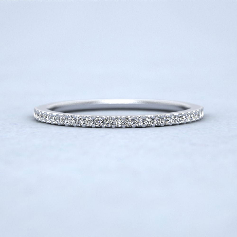 Round Claw 0.13ct Half Diamond Set 950 Platinum 1.5mm Ring