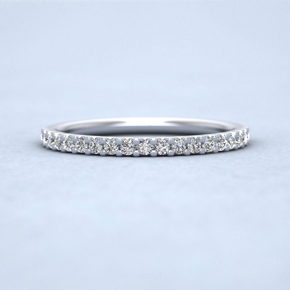 Round Claw 0.25ct Half Diamond Set 950 Platinum 2mm Ring