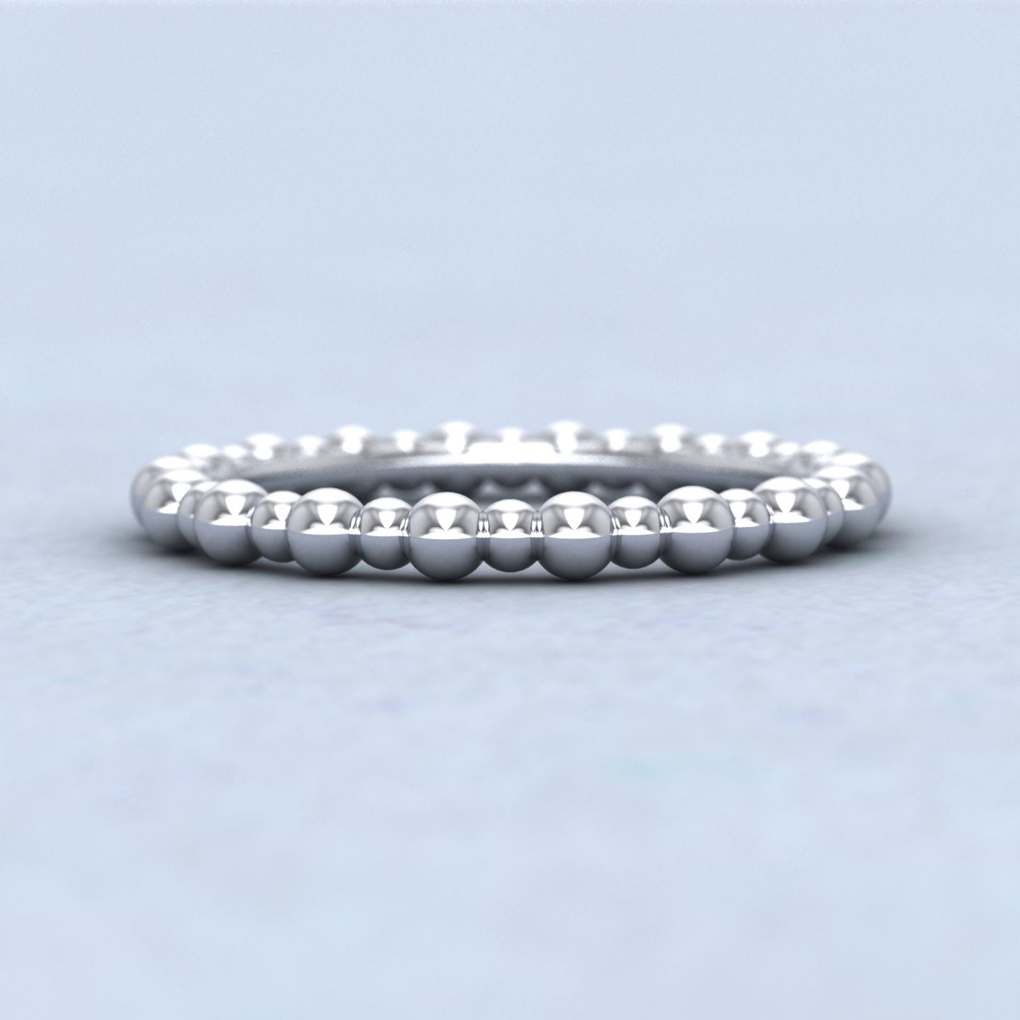 Bobbly 9ct White Gold 2mm Wedding Ring