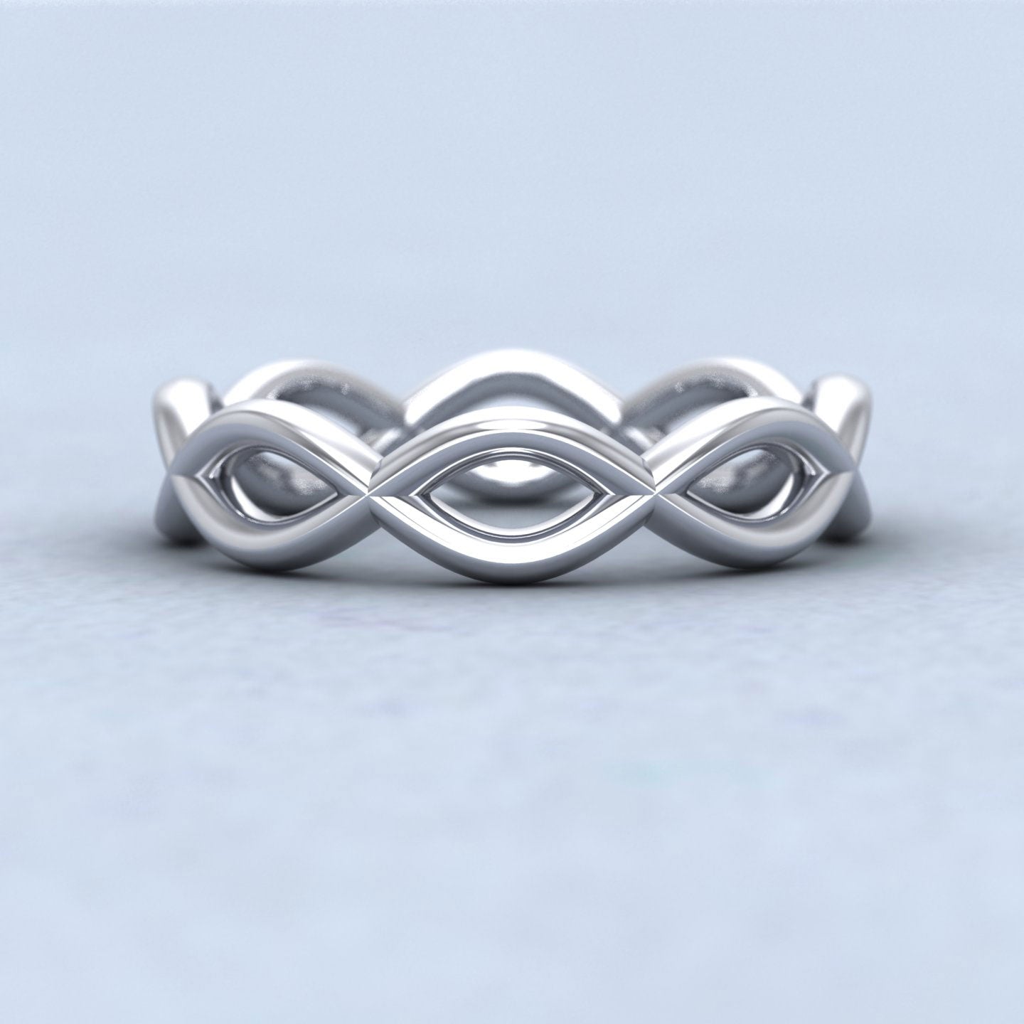 Double Twist 14ct White Gold 4mm Wedding Ring