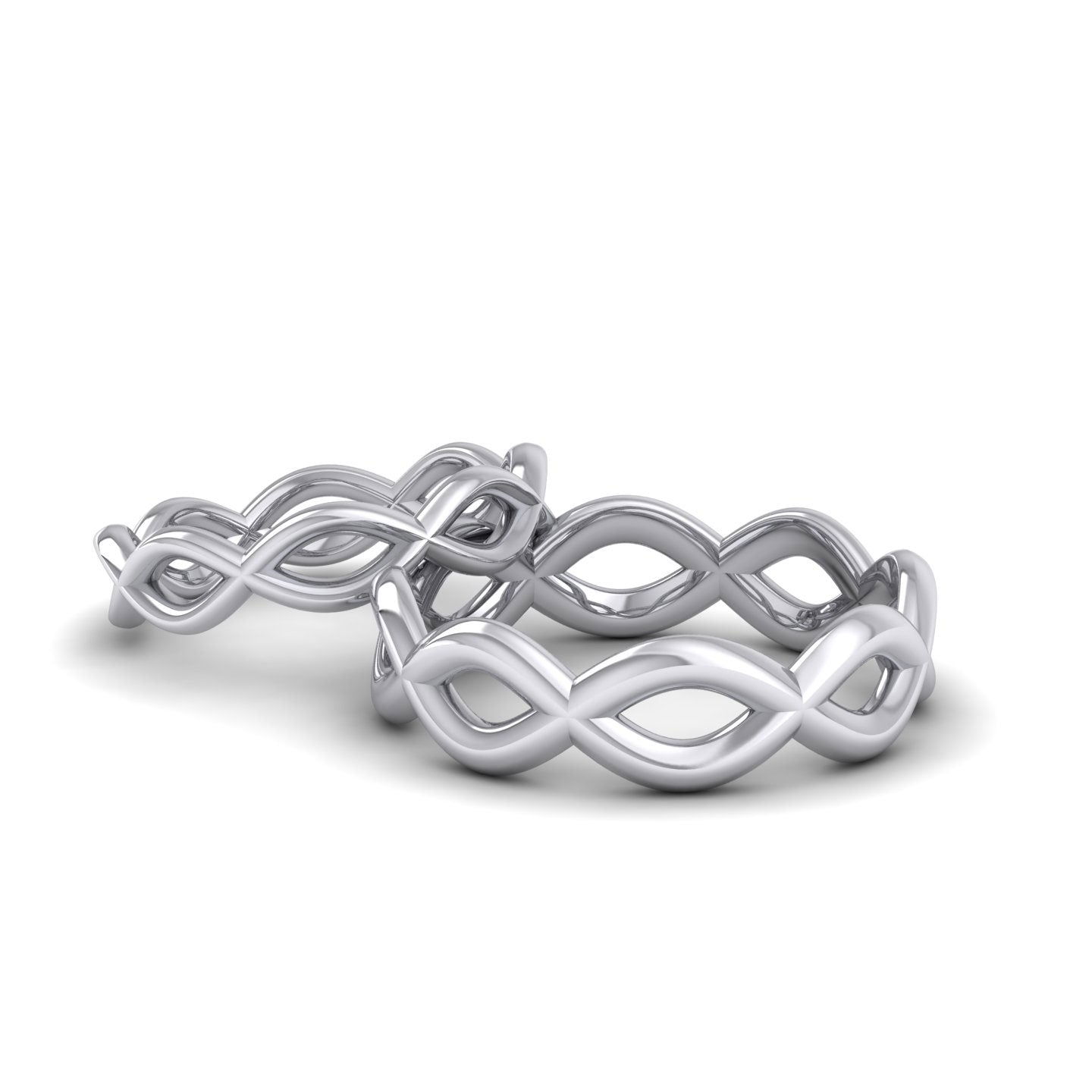 Double Twist 18ct White Gold 6mm Wedding Ring