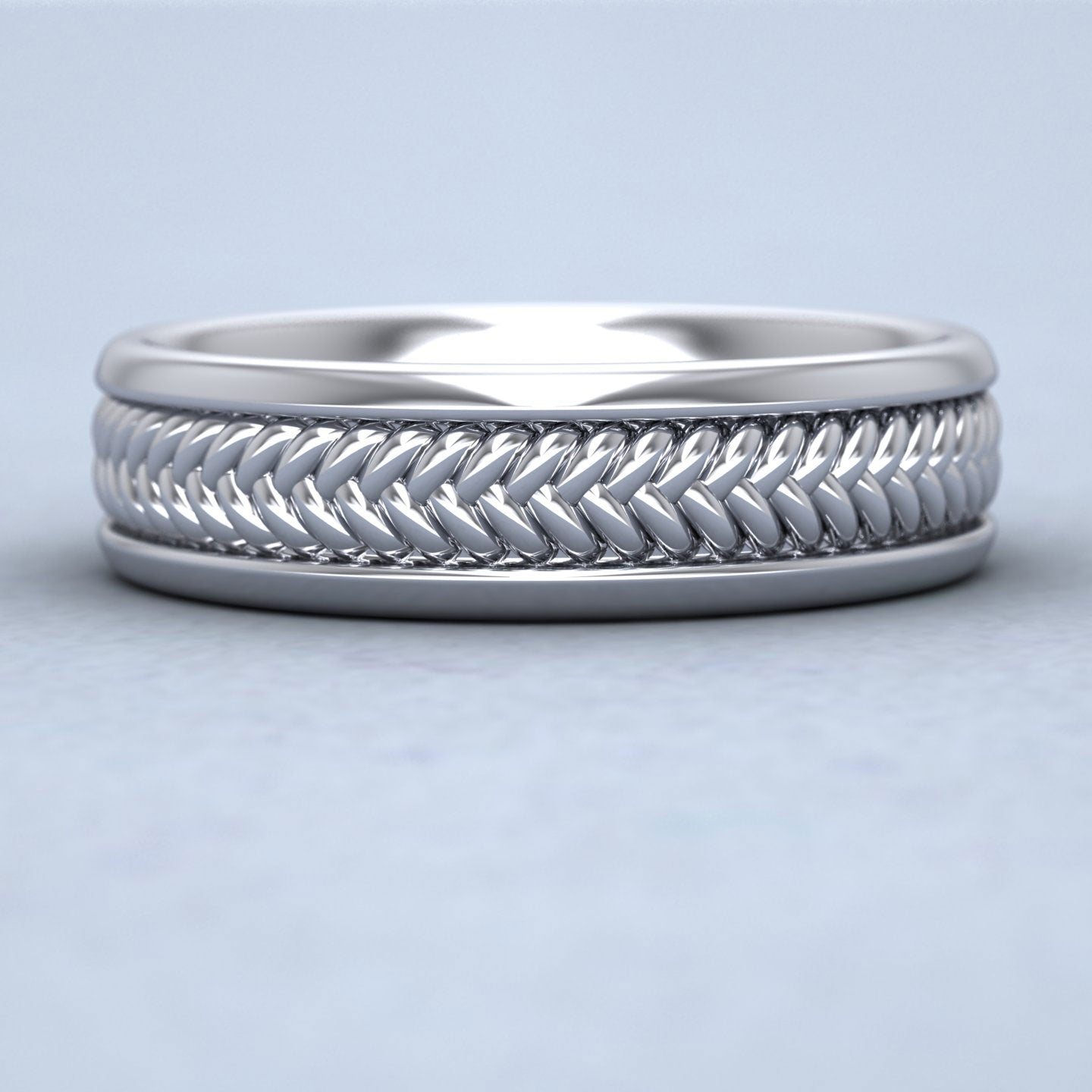Braided Pattern 950 Platinum 6mm Wedding Ring