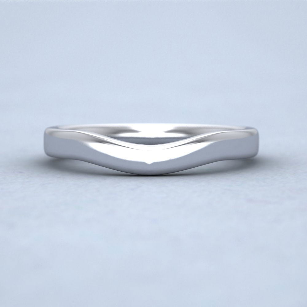 Shaped 9ct White Gold 2.5mm Wedding Ring