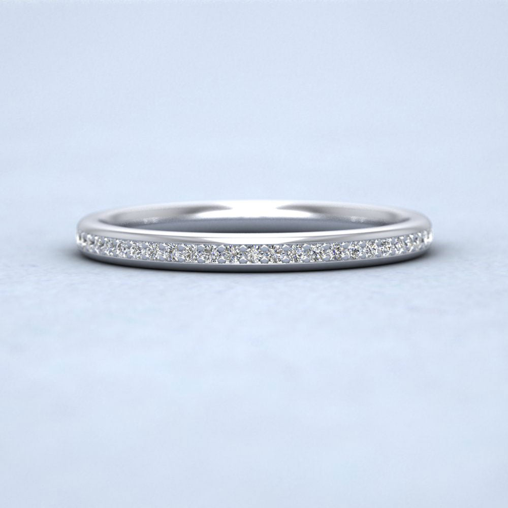 Full Bead Set 0.26ct Round Brilliant Cut Diamond 950 Platinum 2mm Ring