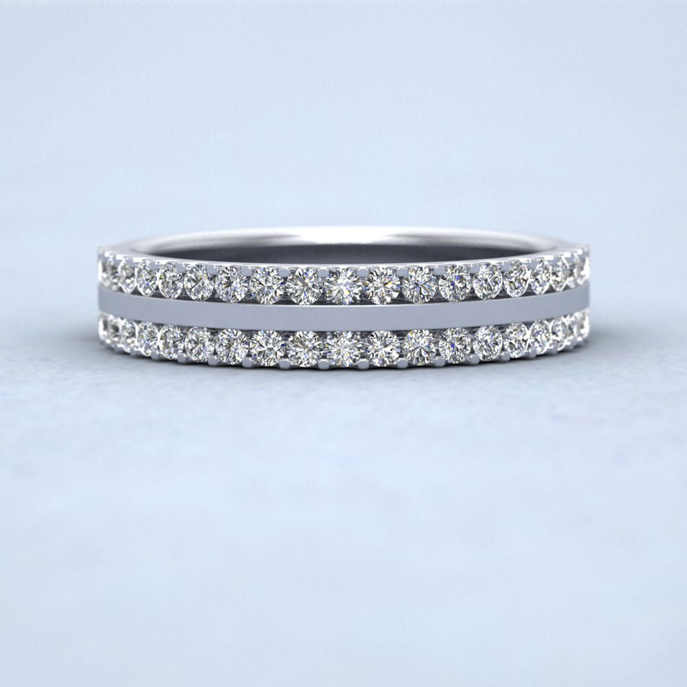 Double Edge Claw Fully Set Diamond Ring (1ct) In 9ct White Gold