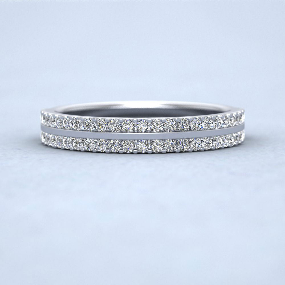 Double Edge Claw Fully Set Diamond Ring (0.92ct) In 18ct White Gold