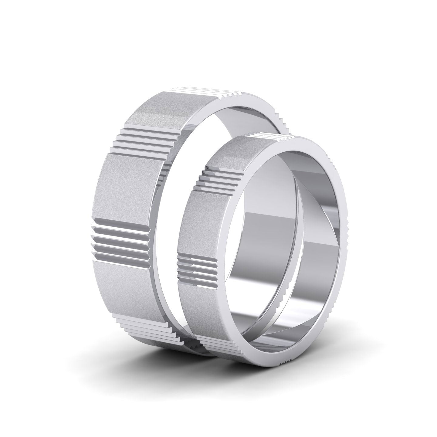 Across Groove Pattern 950 Platinum 6mm Flat Wedding Ring