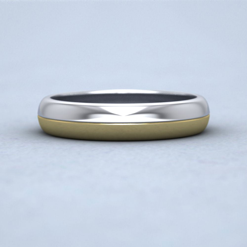 Half And Half Two Colour 9ct White And Yellow Gold 4mm Wedding Ring