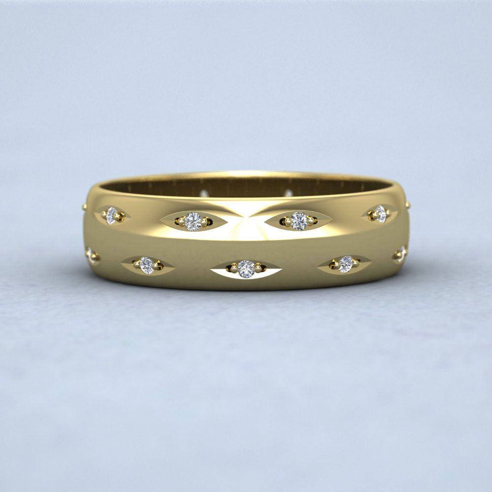 Twenty Diamond Set 9ct Yellow Gold 5mm Wedding Ring