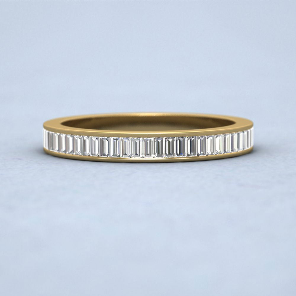 Half Set Baguette Channel Set Diamond (0.6ct) Ring In 18ct Yellow Gold. 2.75mm Wide